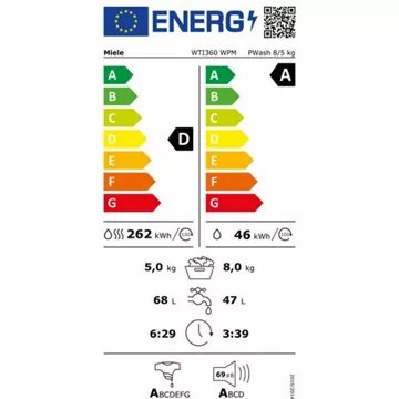 Lave linge séchant hublot 							MIELE				WTI 360 WPM