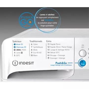 Lave linge séchant hublot 							INDESIT				BDE96435WKVFR