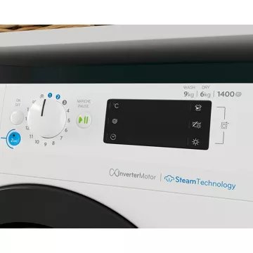 Lave linge séchant hublot 							INDESIT				BDE96435WKVFR