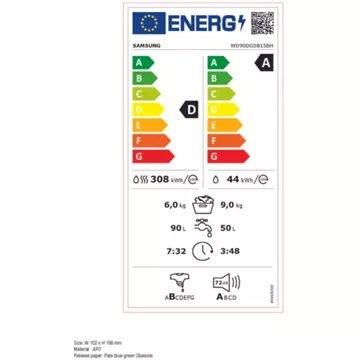 Lave linge séchant hublot 							SAMSUNG 				WD90DG5B15BH