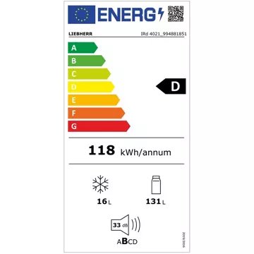 Réfrigérateur 1 porte encastrable 							LIEBHERR				IRd4021-22 102cm Freezer