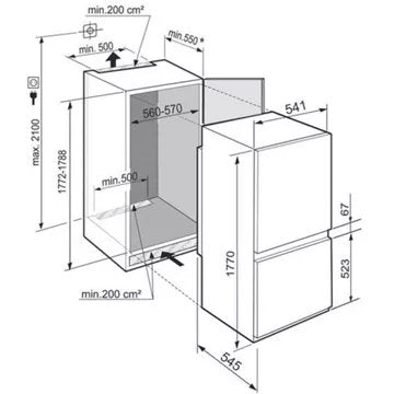 Réfrigérateur combiné encastrable 							LIEBHERR				ICSE5122-20