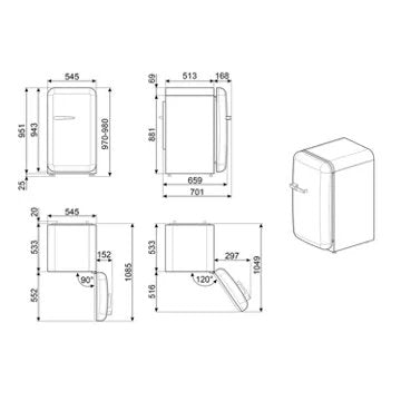 Réfrigérateur top							SMEG				FAB10RWH6