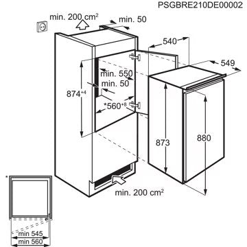 Réfrigérateur 1 porte encastrable 							ELECTROLUX				LFB3AE88S