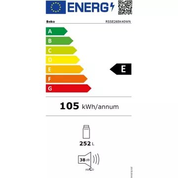 Réfrigérateur 1 porte							BEKO				RSSE265K40WN