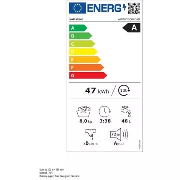Lave linge hublot 							SAMSUNG 				WW80CGC04DAB Bespoke AI