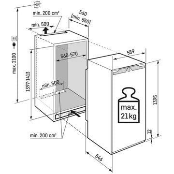 Réfrigérateur 1 porte encastrable 							LIEBHERR				IRd4520-22 140cm