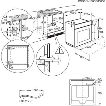 Four encastrable 							AEG				BPE748380T SenseCook