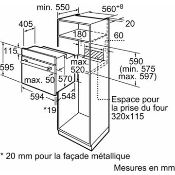 Four encastrable 							BOSCH				HBF153ES1 Serenity Serie 2