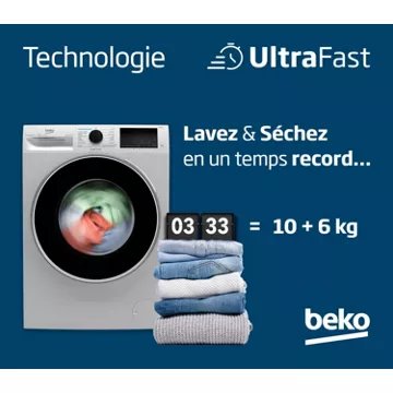 Lave linge séchant hublot 							BEKO				B5DFT51044DOS