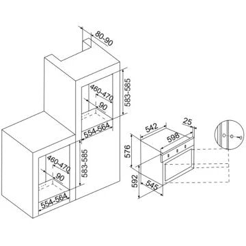 Four encastrable 							AIRLUX				AFGC310BK