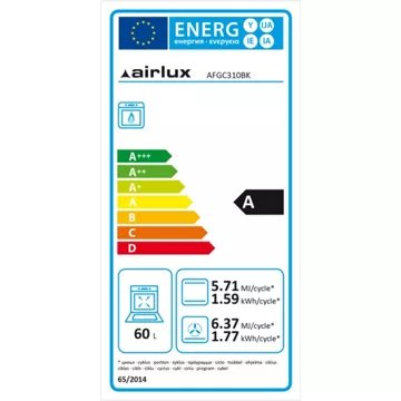 Four encastrable 							AIRLUX				AFGC310BK