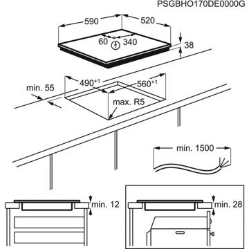 Table vitrocéramique							ELECTROLUX				BHV6232FOK