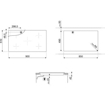 Table vitrocéramique							SMEG				SE395ETB 90cm