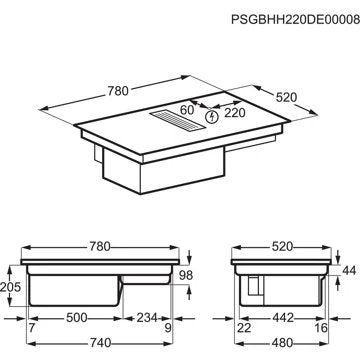 Table induction aspirante							ELECTROLUX				KCC83443 recyclage