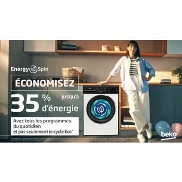 Lave linge hublot 							BEKO				BM3WFU390411 Energy Spin