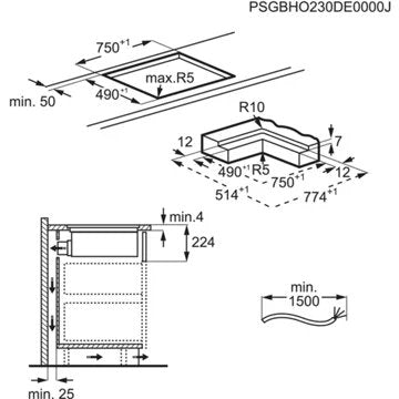 Table induction aspirante							ELECTROLUX				KCD83443 évacuation