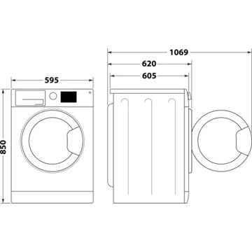 Lave linge séchant hublot 							INDESIT				BDE107436WKVFR