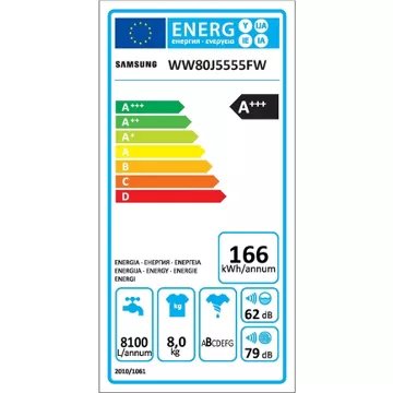 Lave linge hublot 							SAMSUNG 				WW80J5555FW Reconditionné