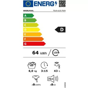 Lave linge top							WHIRLPOOL				TDLR6235FR/N Reconditionné