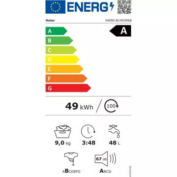 Lave linge hublot 							HAIER				HW90-B14939S8-FR