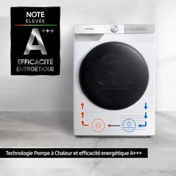 Sèche linge pompe à chaleur							SAMSUNG 				DV90T7240BH