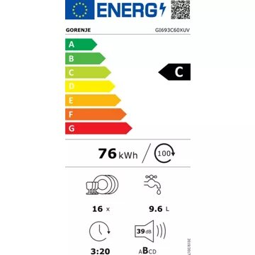 Lave vaisselle encastrable 							GORENJE				GI693C60XUV Silence