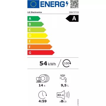 Lave vaisselle encastrable 							LG				DB475TXS TrueSteam