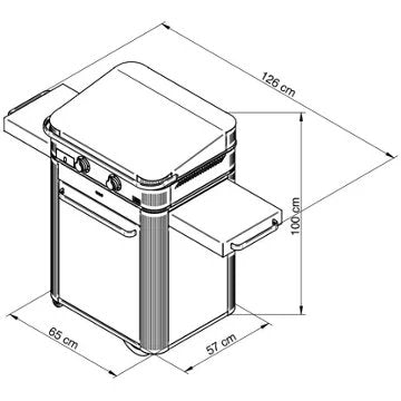 Plancha gaz							ENO				Enosign 65 chariot + Plancha inox