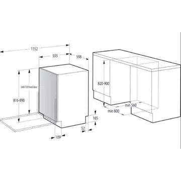 Lave vaisselle encastrable 							GORENJE				GV642C60