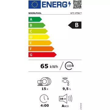 Lave vaisselle encastrable 							WHIRLPOOL				W7IHT58T SupremeSilence MaxiSpace