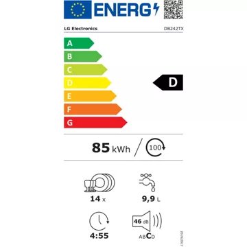 Lave vaisselle encastrable 							LG				DB242TX QuadWash