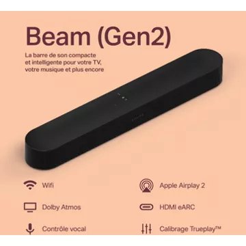 Barre de son							SONOS				Beam 2 Noir