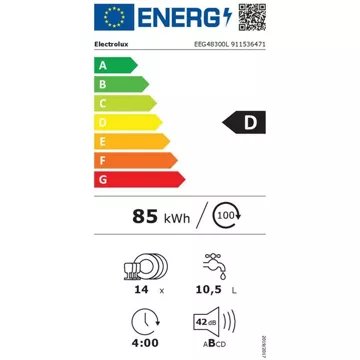 Lave vaisselle encastrable 							ELECTROLUX				EEG48300L GlassCare