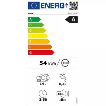 Lave vaisselle 60 cm							MIELE				G7210 SC Blanc