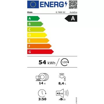 Lave vaisselle 60 cm							MIELE				G7600 SC Blanc Autodose