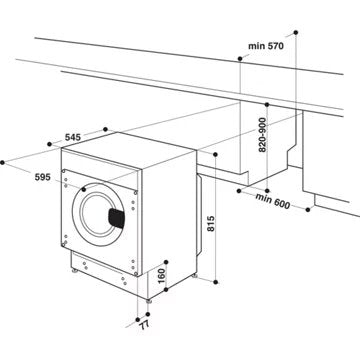 Lave linge hublot  encastrable 							WHIRLPOOL				BIWMWG81485EU