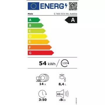 Lave vaisselle encastrable 							MIELE				G 7655 SCVi XXL AutoDos