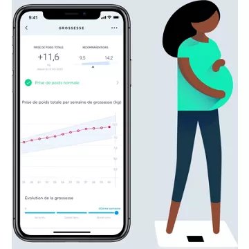 Pèse personne connecté							WITHINGS				Body Cardio Noir