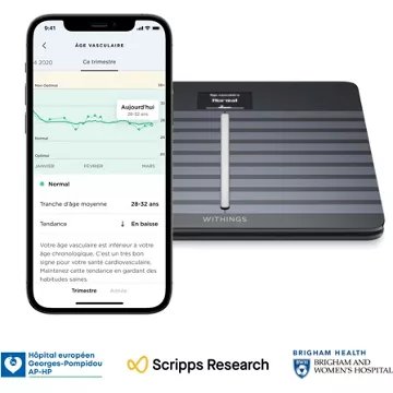Pèse personne connecté							WITHINGS				Body Cardio Noir