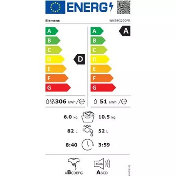 Lave linge séchant hublot 							SIEMENS				WN54G200FR iQ500