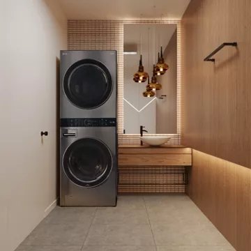 Lave linge séchant hublot 							LG				F761TOWERB Washtower